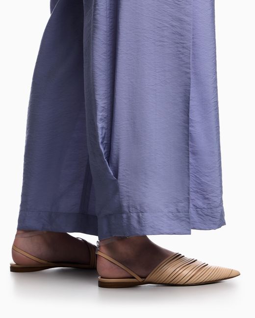 Emporio Armani Blue Wide-Leg Trousers
