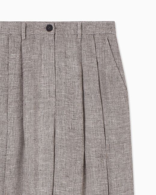 Emporio Armani Gray Pleated Trousers
