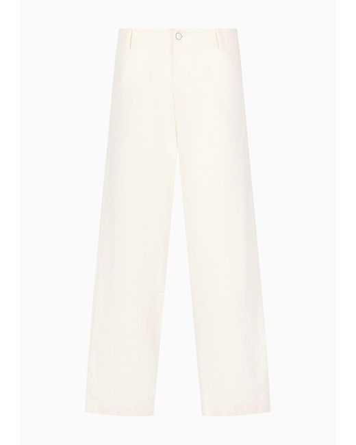 Pantalones En Bull Orgánico De La Sustainability Values Capsule Collection Emporio Armani de hombre de color White