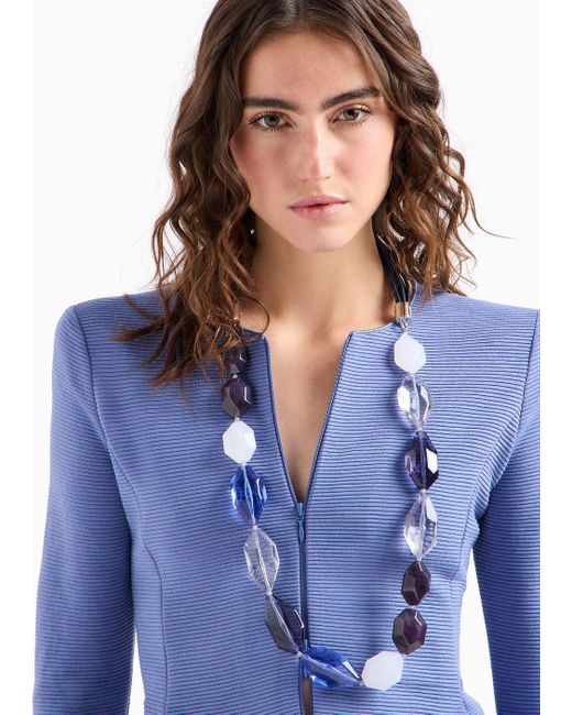 Emporio Armani Blue Halskette Mit Geometrischen Steinen