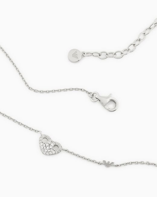 Emporio Armani White Sterling Heart Necklace