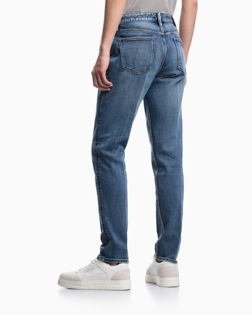 Emporio Armani Blue J75 Slim-Fit, Stretch Denim Jeans With Micro Spots for men