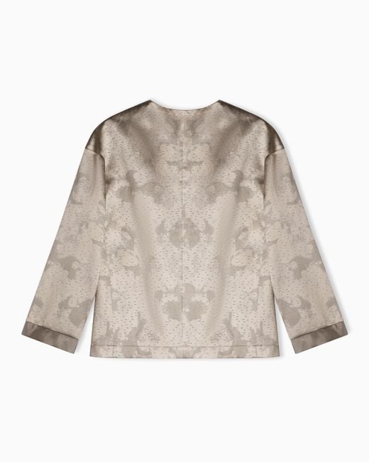 Emporio Armani Natural Camo Flower Jacquard Fabric Jacket