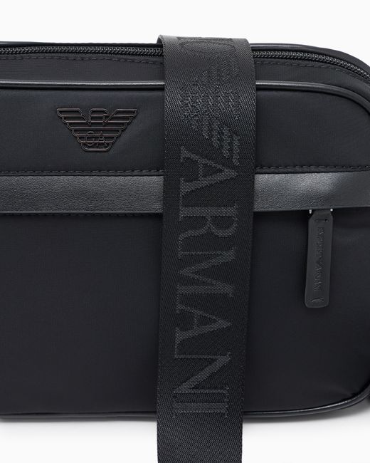 Emporio Armani Black Asv Recycled Nylon Shoulder Bag for men