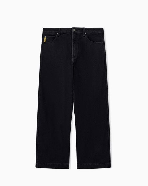 Emporio Armani Blue Wide-Leg Five-Pocket Jeans for men