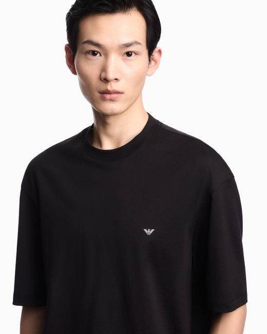 Emporio Armani Black Logo-Print T-Shirt for men
