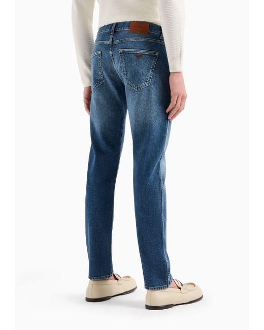 Emporio Armani Jeans J16 In Slim Fit Aus Verwaschenem Denim in Blue für Herren