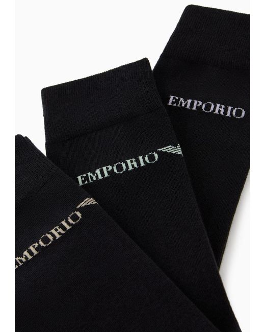 Emporio Armani 3er-pack Socken Mit Logo Von in Black für Herren