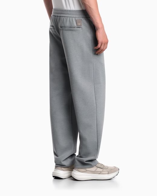 Emporio Armani Gray Jersey Piqué Travel Essential Pants for men