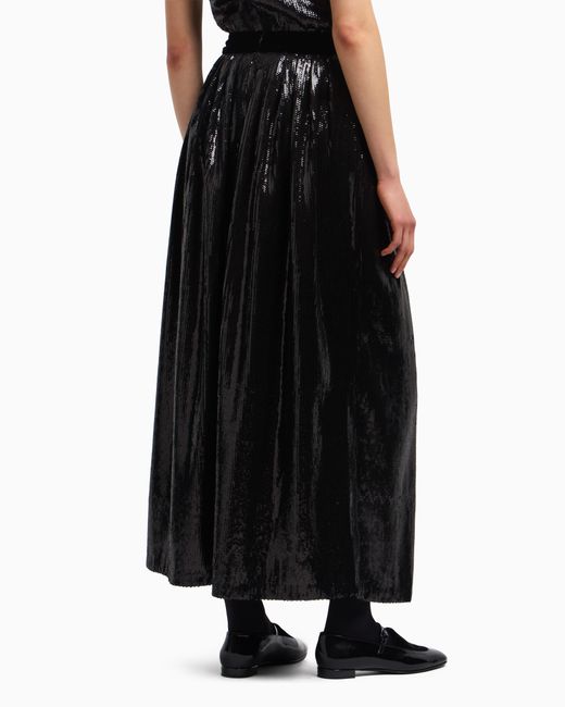 Emporio Armani Black Langer Rock Mit Allover-Paillettenapplikation