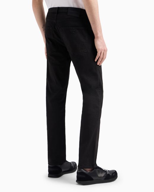 Vaqueros J45 Regular Fit De Cómoda Sarga De Denim Lavado De 10,5 Onzas Emporio Armani de hombre de color Black