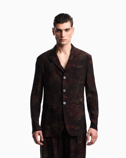 Emporio Armani Purple Single-Breasted Jacket for men