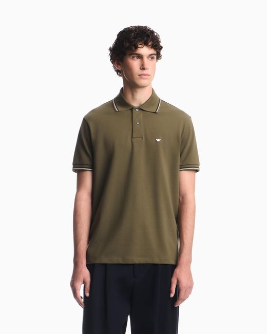 Emporio Armani Green Polo Shirt Essential for men