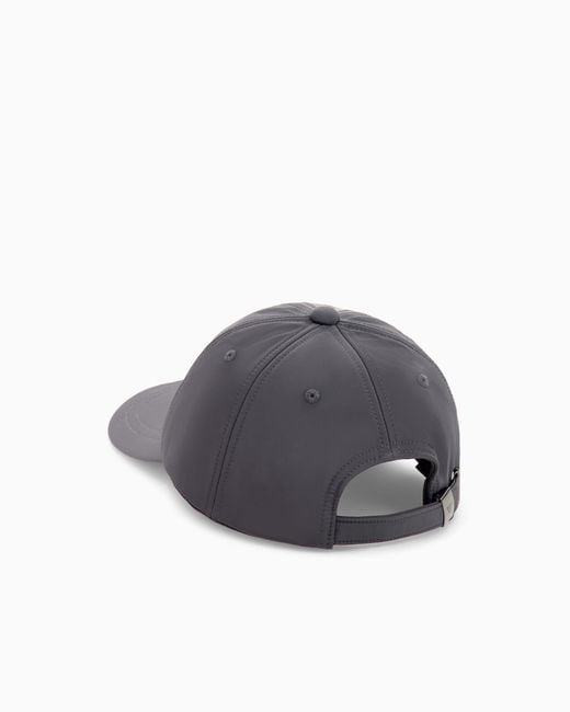 Emporio Armani Gray Six-Panel Baseball Cap With Cotton Lining And Curved Brim for men