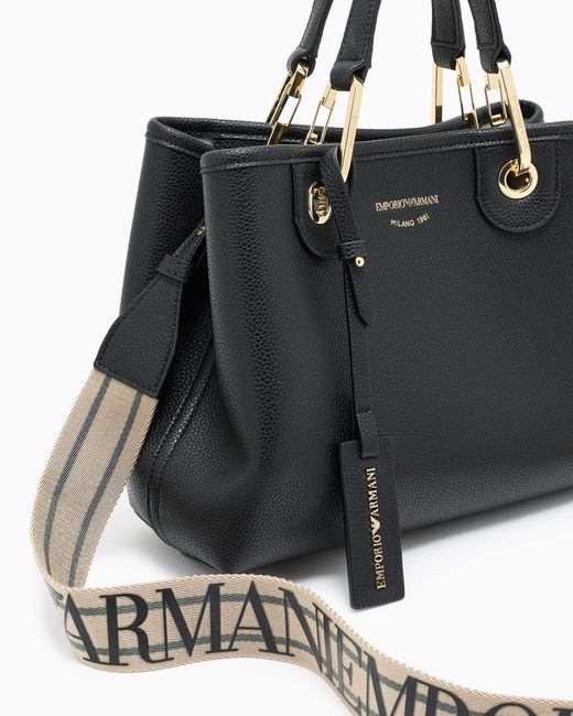 Emporio Armani Black Myea Shopper Bag With Deer Print