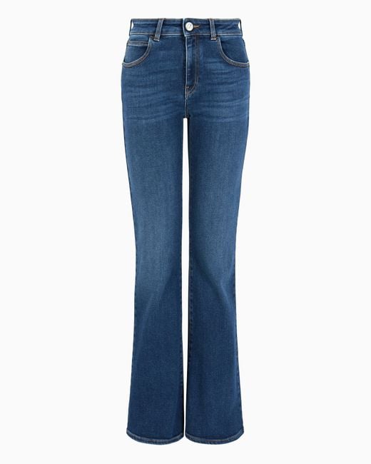 Jeans J47 Vita Medio Alta E Gamba Svasata di Emporio Armani in Blue