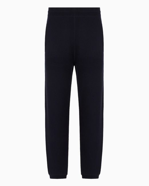 Emporio Armani Travel Essential Plush Knit Virgin Wool Knit Joggers in Blue for Men Lyst UK
