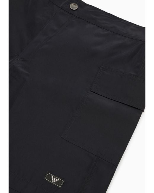 Costume Shorts In Nylon Black Label di Emporio Armani in Blue da Uomo