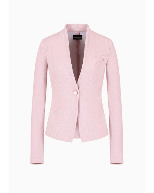 Emporio Armani Pink Single-breasted Jacket In Jacquard