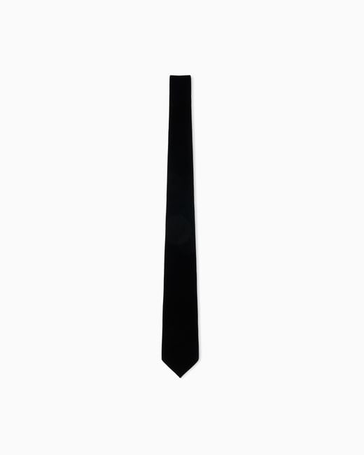 Emporio Armani White Smooth Velvet Tie for men