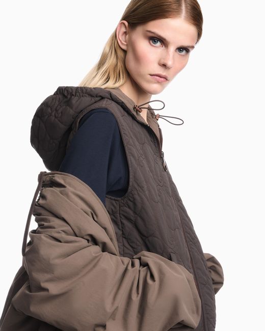Emporio Armani Brown 3-In-1 Nylon Jacket Boteh Capsule