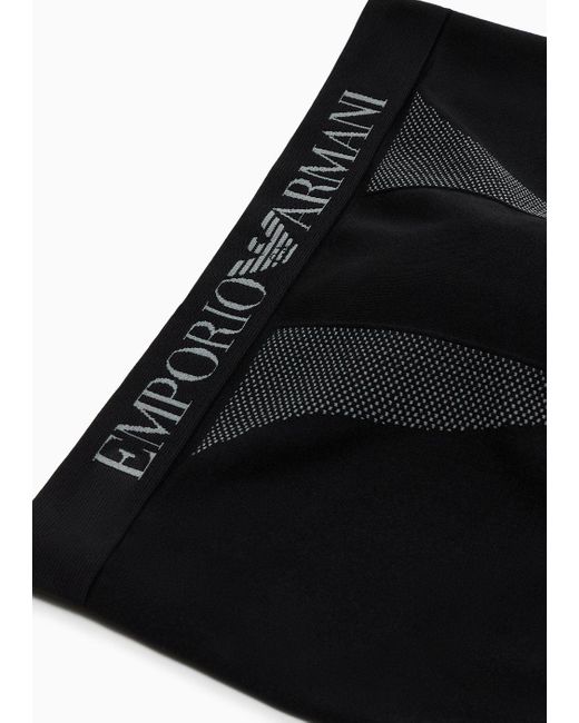 Boxer En Tissu Sans Coutures Avec Taille Logotypée Emporio Armani pour homme en coloris Black
