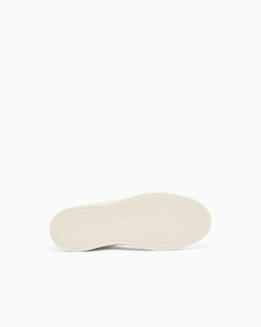 Emporio Armani White Jacquard Sneakers With An All-Over Eagle for men