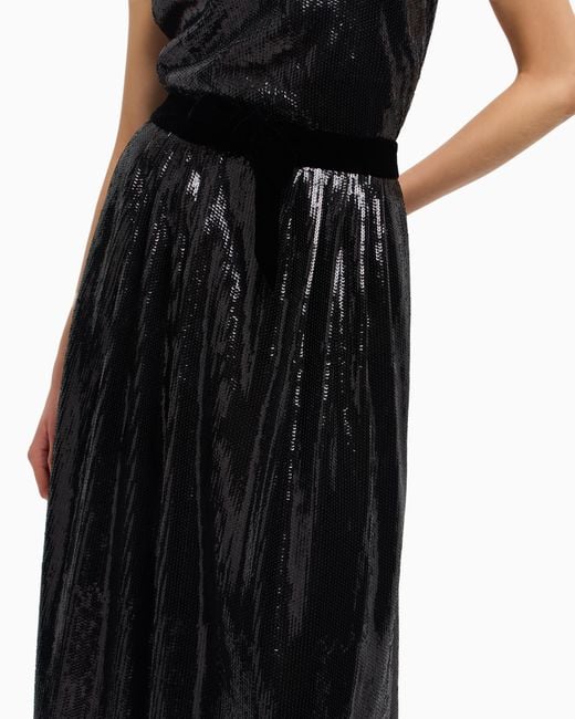 Emporio Armani Black Langer Rock Mit Allover-Paillettenapplikation