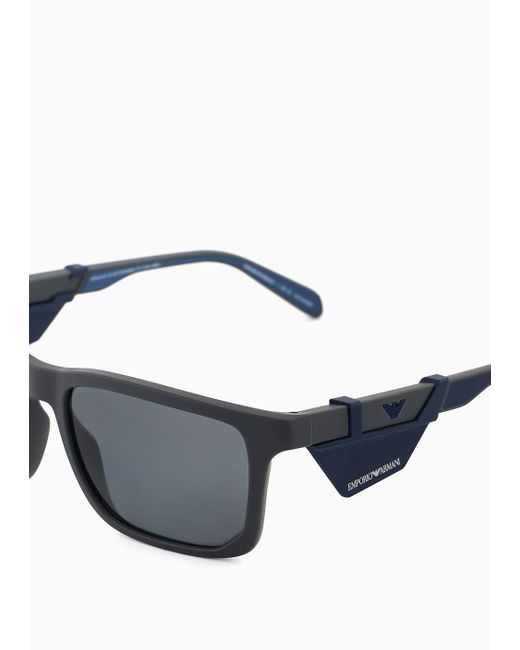 Emporio Armani Gray Rectangular Sunglasses for men