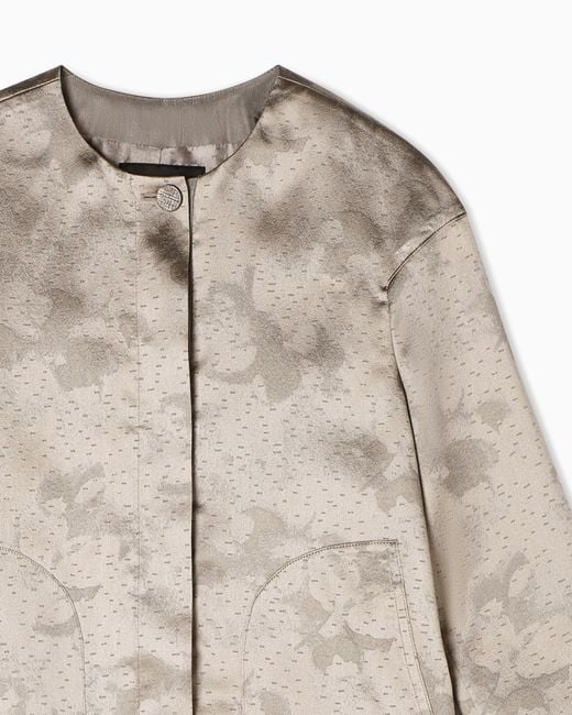 Emporio Armani Natural Camo Flower Jacquard Fabric Jacket