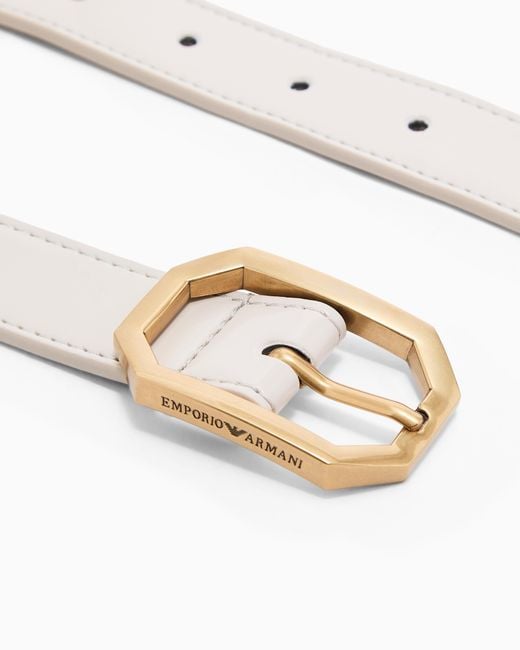 Emporio Armani White Belt With Buckle