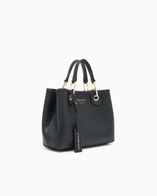 Emporio Armani Black Myea Shopper Bag With Deer Print