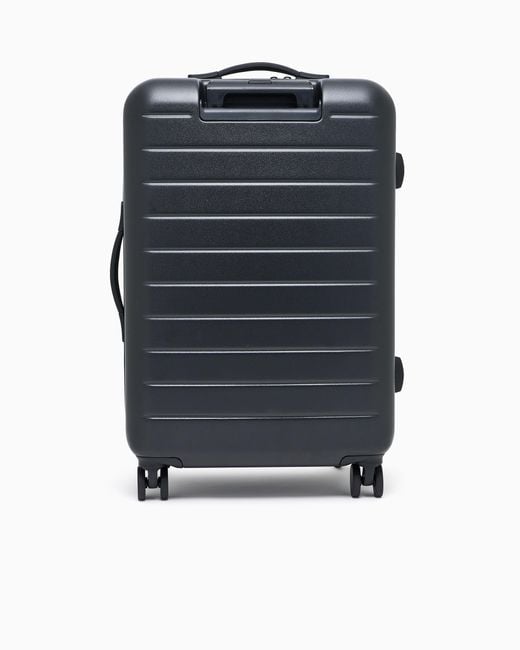 Maleta Mediana De Abs Con Detalle De Piel Saffiano Regenerada Y Placa De Águila Asv Emporio Armani de hombre de color Blue