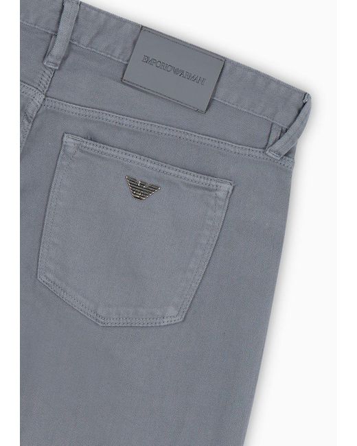 Emporio Armani Blue J75 Slim-fit Jeans In Garment-dyed Comfort Denim for men