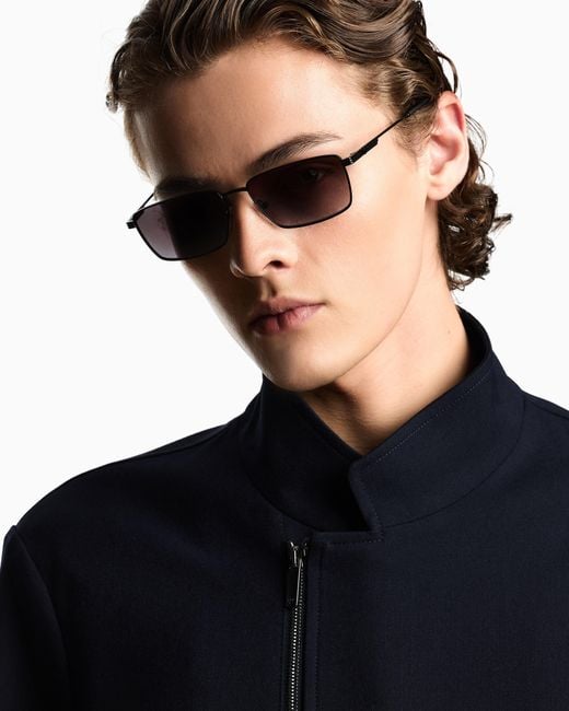 Emporio Armani Metallic Rectangular Sunglasses for men
