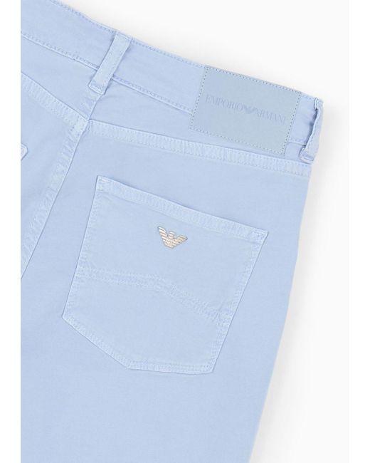 Jeans J18 Vita Alta E Gamba Skinny In Tessuto Stretch Tinto Capo di Emporio Armani in Blue