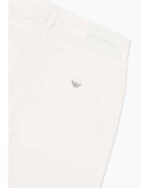 Jeans J18 Vita Alta E Gamba Skinny In Tessuto Stretch Tinto Capo di Emporio Armani in White