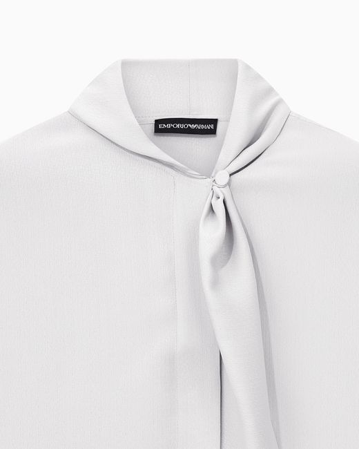 Emporio Armani White Scarf Collar Shirt