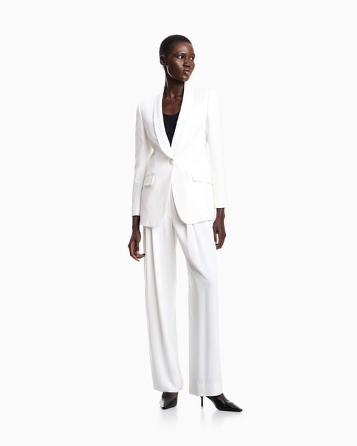 Emporio Armani White Satin Blazer