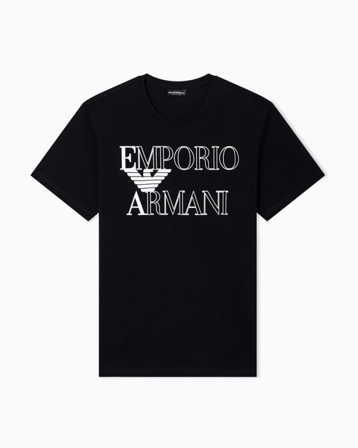 Emporio Armani Black Bold Logo Beachwear T-Shirt for men