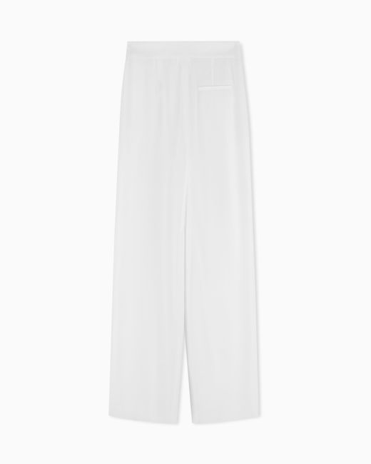 Emporio Armani White Wide Leg Trousers