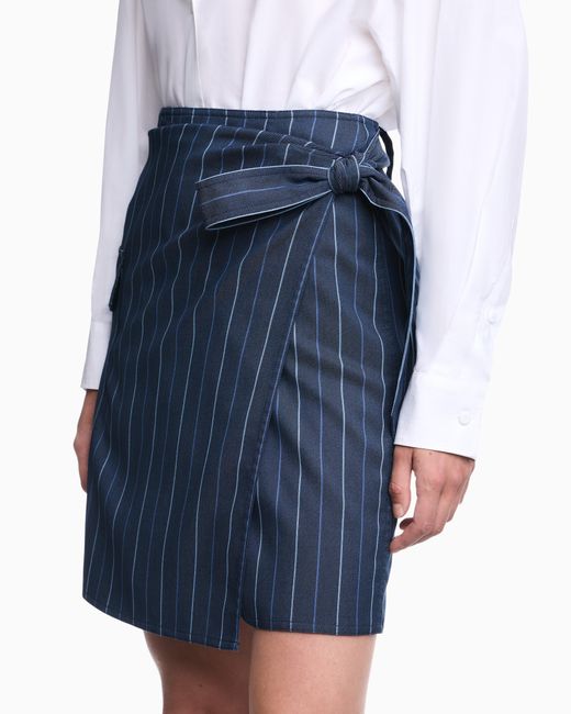 Emporio Armani Blue Unlined Wrap Skirt