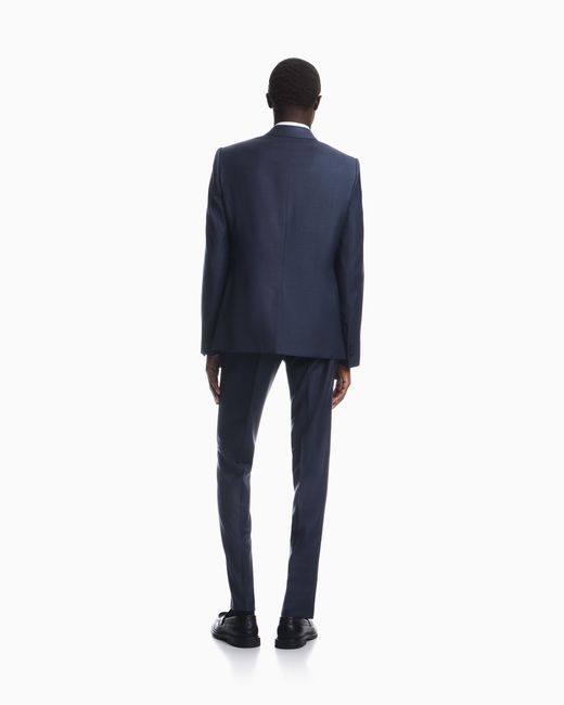 Emporio Armani Blue Single-Breasted Slim-Fit Suit for men