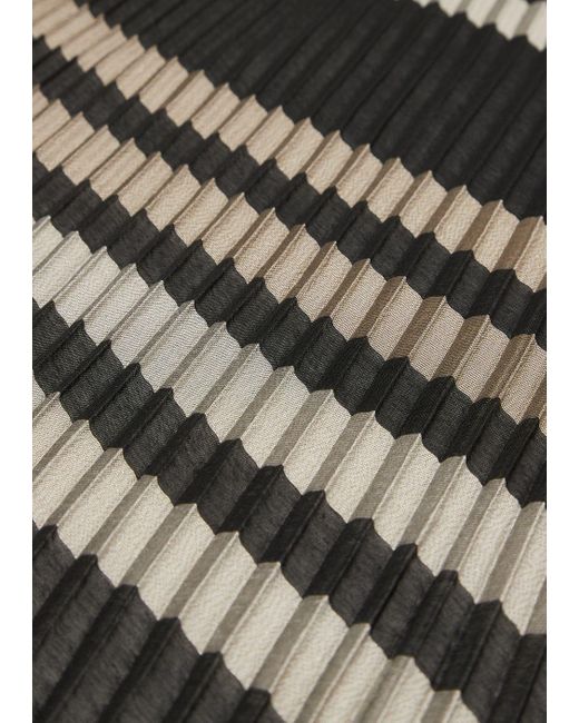 Emporio Armani Black Striped Viscose-blend Stole With Lurex