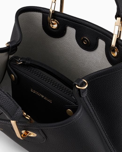 Emporio Armani Black Shopper Bag With Pouch And Adjustable Strap Essential