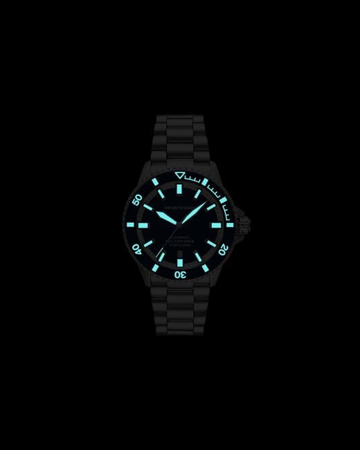 Emporio Armani Blue Sea Explorer Automatic Stainless Steel Watch for men