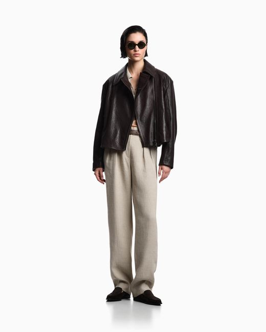 Emporio Armani Natural Oval-Leg Trousers
