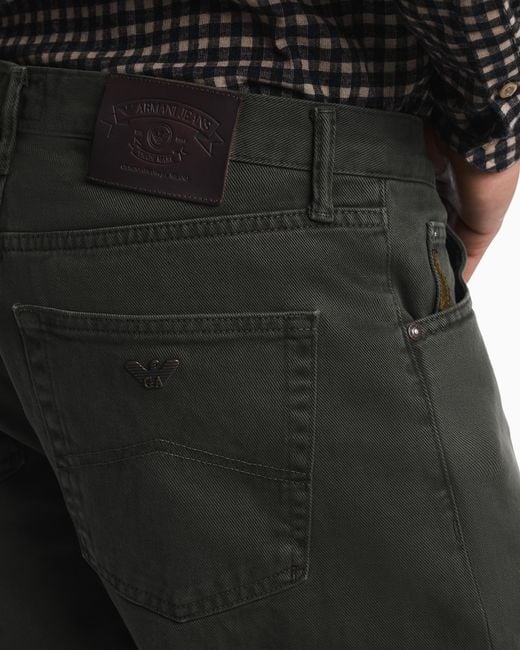 Emporio Armani Green 5-Pocket Trousers Regular Fit for men