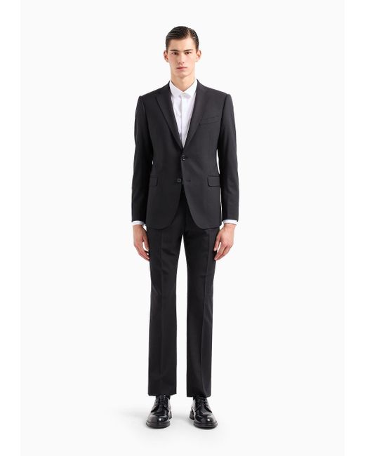Emporio Armani Slim Fit Suits in Black for Men Lyst UK