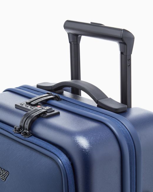 Trolley De Cabine En Abs Avec Détail Saffiano Et Plaquette Aigle Emporio Armani pour homme en coloris Blue